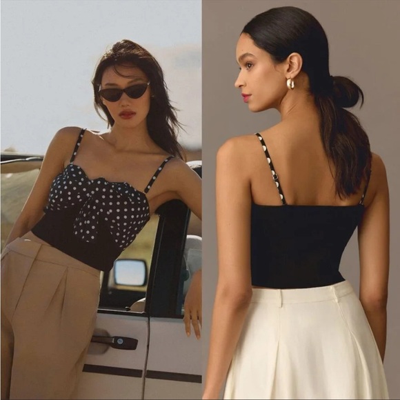 Anthropologie Dolan bow polka dot tank top - Picture 9 of 9